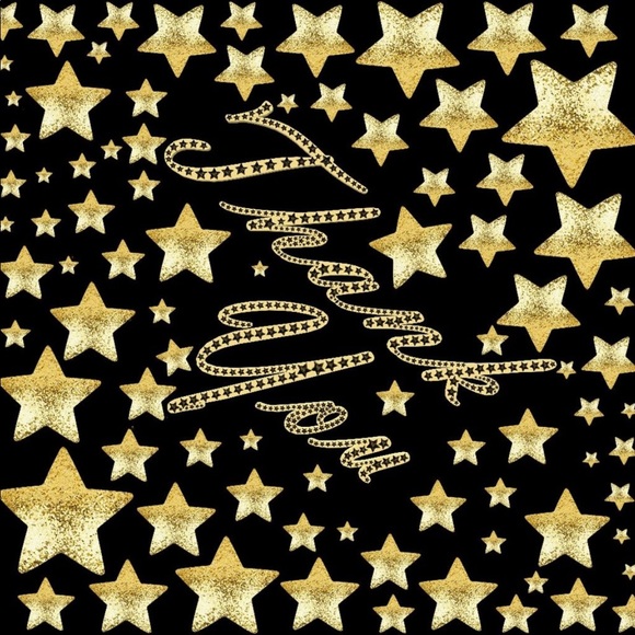 100 (2x2 Inch) Diamond Stickers, Black and Gold Star High Gloss, Thank You - Picture 2 of 2